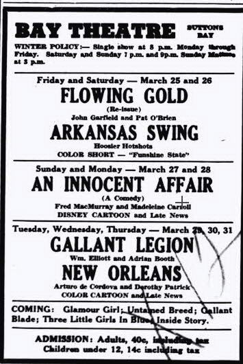Bay Theatre - 24 MARCH 1949